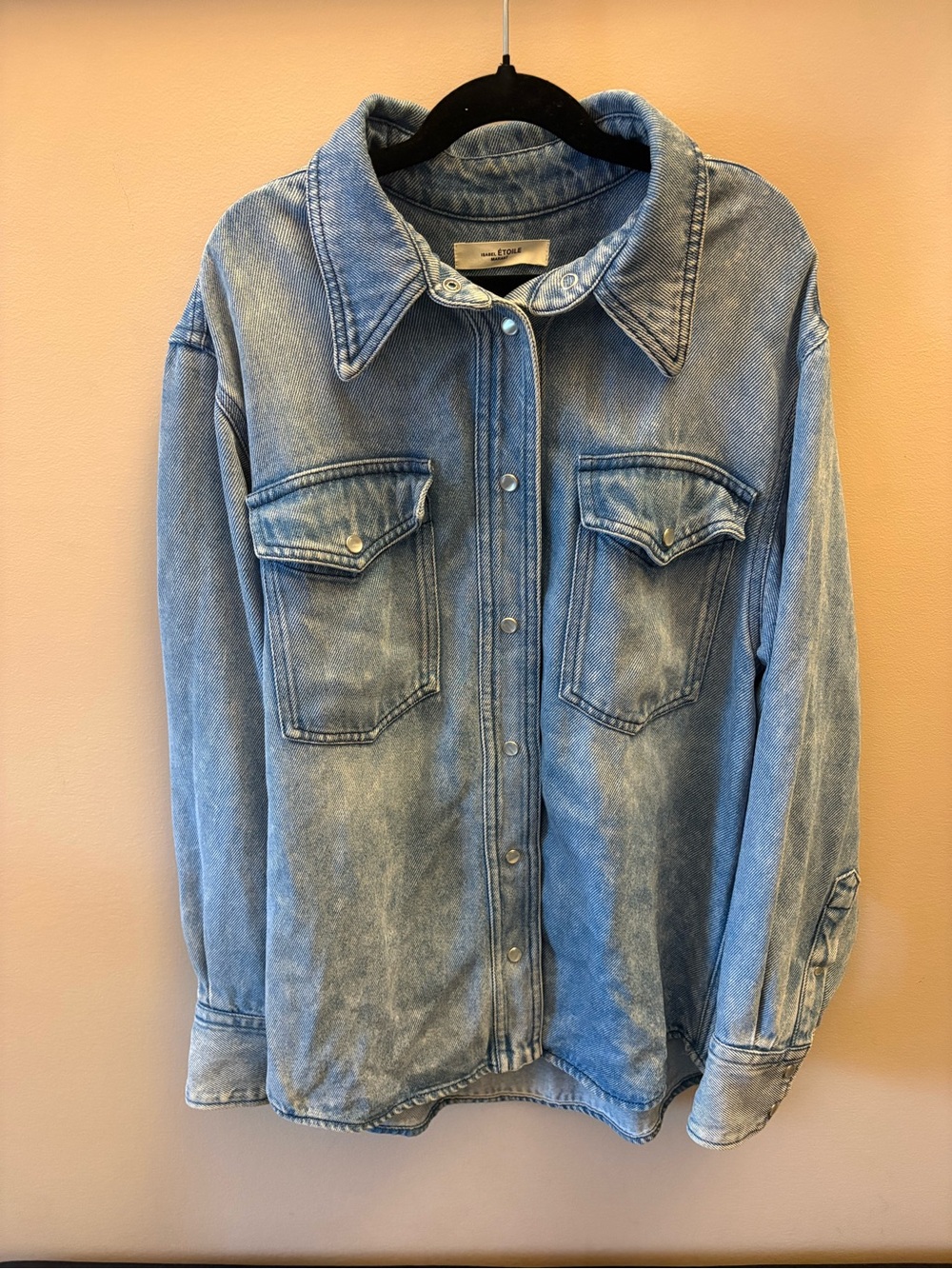 Isabel Marant Étoile Kileda Lyocell Denim Snap Front Shirt Size EU 38 US 6